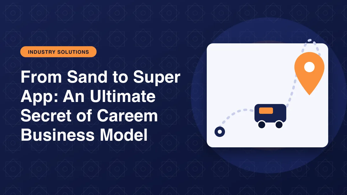 Illustration of a location pin with a route for the article: From Sand to Super App: An Ultimate Secret of Careem Business Model