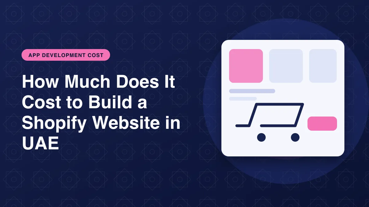 Illustration of a shopping cart and online store for the article: How Much Does It Cost to Build a Shopify Website in UAE?