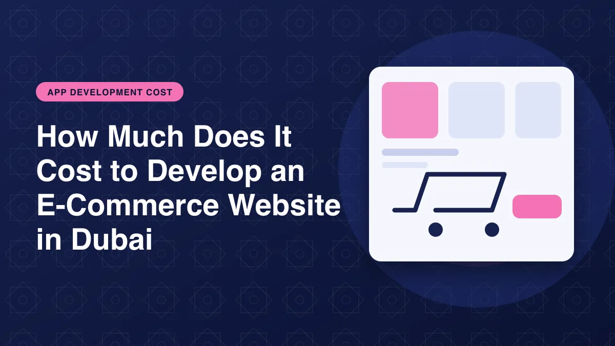 Illustration of a shopping cart and online store for the article: How Much Does It Cost to Develop an E-Commerce Website in Dubai?