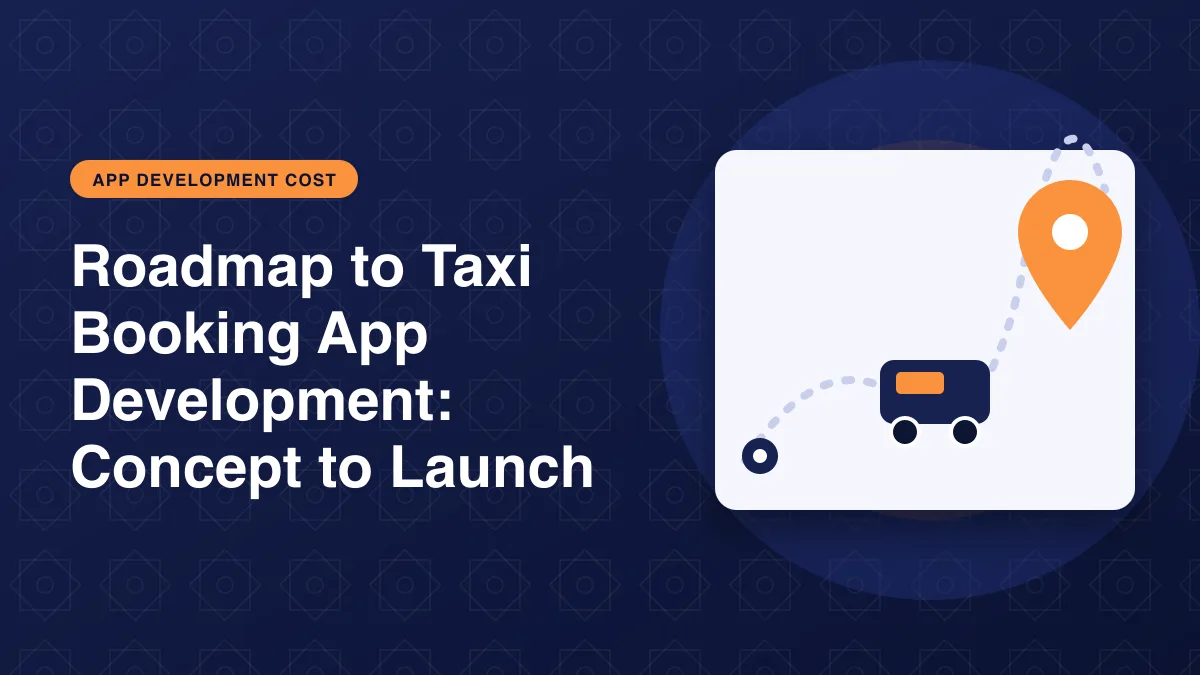 Illustration of a location pin with a route for the article: Roadmap to Taxi Booking App Development: Concept to Launch