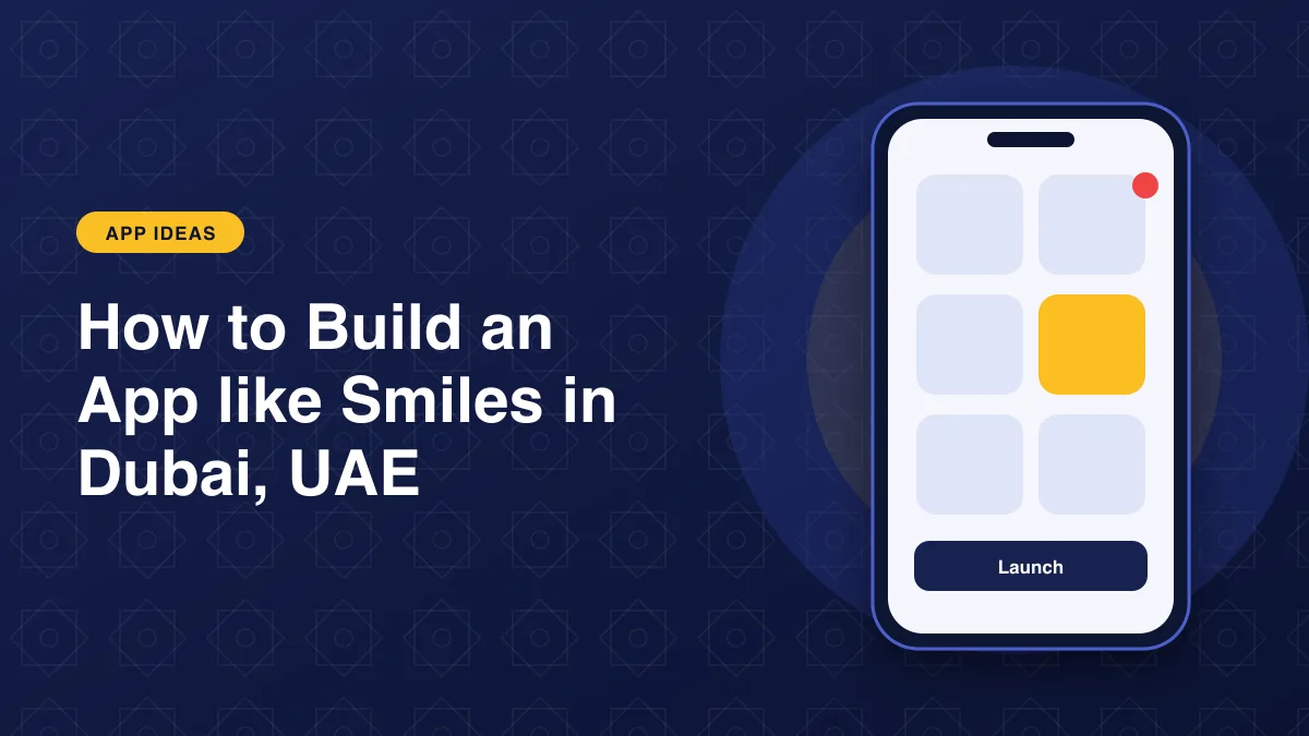 Illustration of a smartphone showing an app interface for the article: How to Build an App like Smiles in Dubai, UAE?