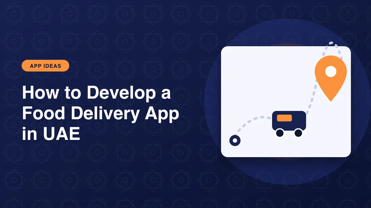 Illustration of a location pin with a route for the article: How to Develop a Food Delivery App in UAE?
