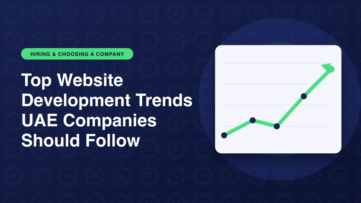 Illustration of a rising trend line chart for the article: Top Website Development Trends UAE Companies Should Follow